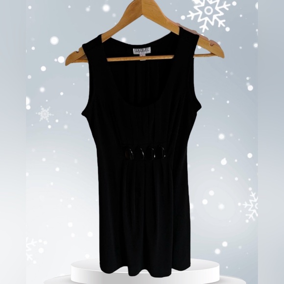 En Focus Studio Women Black Cocktail Dress size 8 with 4 black stone on waist - Picture 2 of 13